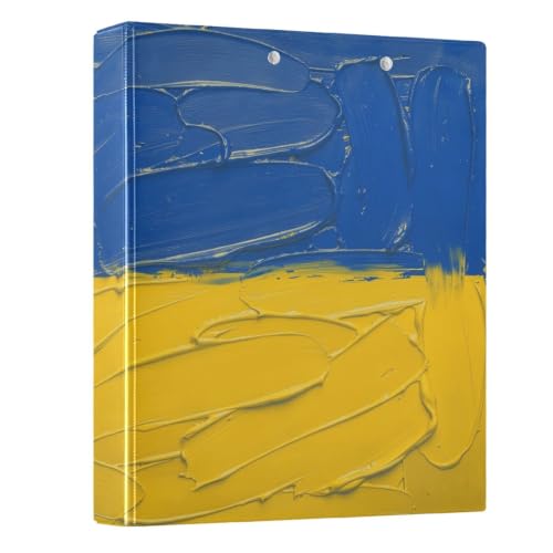 Classeur rond à anneaux en D Peystean 3,8 cm avec porte-bloc drapeau ukrainien