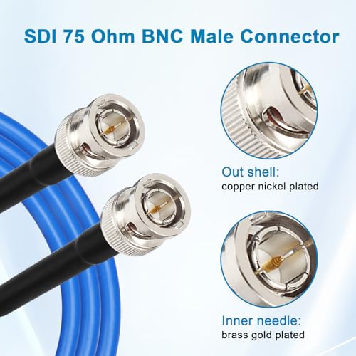 Image of XRDS -RF SDI Cable 10 FT, HD-SDI / 3G-SDI / 6G-SDI BNC to BNC Digital Video Cable, High-Speed Signal Transmission, Low Signal Loss for Broadcast, Studio, Surveillance & HD Video Systems