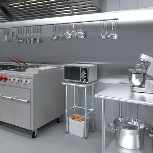 Image of AmGood Stainless Steel Work Table Open Base | Metal Work Bench (Stainless Stee Table Open Base, 18 inch Long x 18 inch Deep)