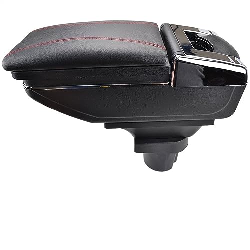 Extensor de reposabrazos para coche Reposabrazos para coche, consola central giratoria, caja de almacenamiento, para Toyota para Yaris Vitz 5dr para Hatchback 2006-2011(Red Thread)