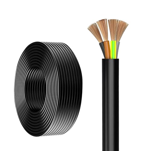 0.75-2.5mm² Flexible Copper Cable,PVC Insulation, 25FT-300FT Multi-Core Control Signal Wire, 300V for Power Extension, Lighting, Home Appliances, Industrial Wiring, Electrical(100ft,2.50mm2-2C)