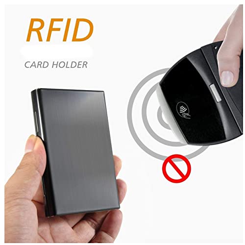 Storite 6 Slots RFID Blocking Metal Credit Card Holder Wallet For Men & Women(Black,9.5 x 6.5 x 1.3 cm) - Image 5