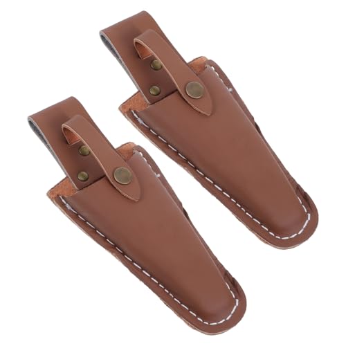 DEARMAMY 2個 牛革製剪定ばさみ収納ケース ガーデニング用剪定鋏カバー 保護 軽量コンパクト 使いやすいプランツツールポーチ