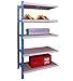 Produktbild Profi-Schwerlast-Steckregal 300 ANBAU 220x100x60cm, 5 Böden, 300KG/Boden blau/lichtgrau, Marke: Szagato (Lagerregal, Kellerregal, Werkstattregal, Regal)