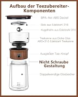 ZENS Klein Teekanne Losen Teezubereiter, One-Touch Magic Teapot, eichenholz – Ansicht 4