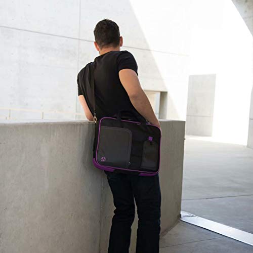 15.6 To 17.3 Inch Pindar Edition Nylon Messenger Bag For Laptops (Black And Purple) #TOP4