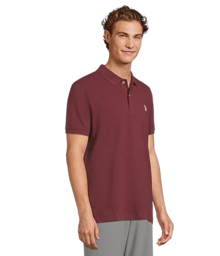 Image of U.S. POLO ASSN. Men Cotton Regular Fit Solid Polo With Small Pony | Two-Button Closure Pique Polo Shirt, Summer Fashion Golf Shirt