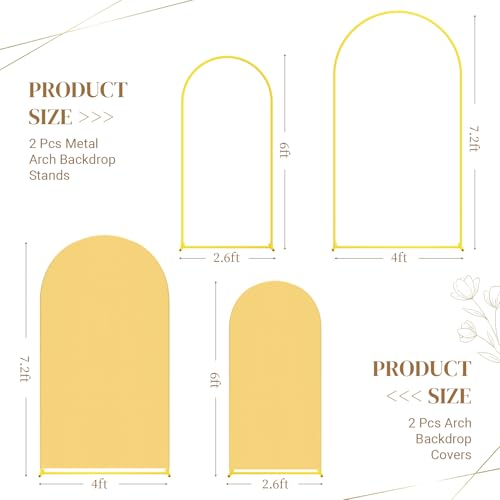 Toolterritary Metal Arch Backdrop Stand and Cover Set, 7.2FT, 6FT Party Backdrop, Easy to Assemble, Backdrop Stand for Parties, Birthday, Baby Shower by Toolterritary - Image 2