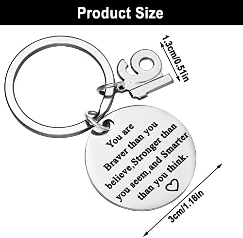 Pinenuts 16th Birthday Inspirational Keyring Gift with Gift Box, Personalized Sweet Lettering Keychain Birthday Presents for Girls Boys Women Man