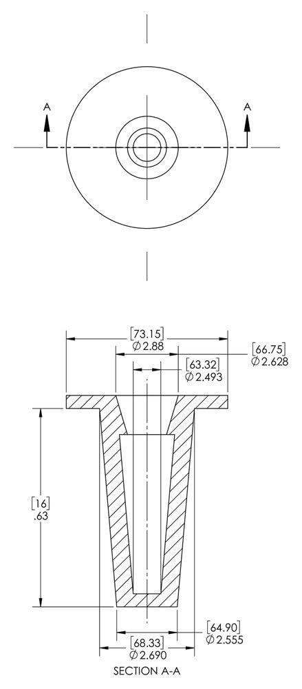Caplugs T-43X T Series – Plastic Tapered Cap and Plug, 200 Pack, Red LD-PE, Cap OD 2.493