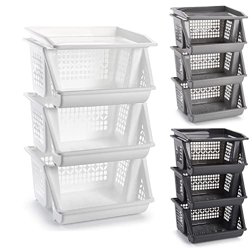 TIENDA EURASIA® Verdulero Cocina de 3 Alturas, Organizador Cocina de Plastico, Organizador Cocina Almacenamiento de Verduras, Tamaño 39 x 32 x 62 cm (Blanco)