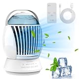 Portable Air Conditioners, Air Cooler Evaporative Personal Mini AC with Remoter,Portable AC for Room, Car, Bedroom, Office, Outdoor-WHITE