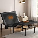 Yaheetech Twin XL Adjustable Bed Frame,w/Wireless Remote,Massage Function,Nightlight,4 Height-Adjustable Legs,Head & Foot Incline,USB Ports,Easy Assembly(3-Step)