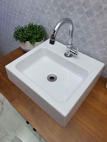 Cuba de Banheiro Sobrepor Gardênia 40x37cm Mármore sintético