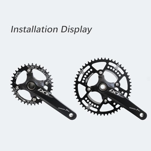 DJC Bike Chainring 104BCD Round 30t 32t 34t 36t 38t 40t 42t 44t 46t 48t 50t 52t Tooth Narrow Wide 7/8/9/10/11/12 Speed Ultralight MTB Mountain Bike 104 BCD Chainwheel,01# Round Black,32T