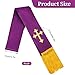 Brilucky Clergy Stole for Men Church Supplies,Choir Stole with Cross for Wedding Officiant Priest Robe Accessories,Baptism Catholic Church Priest Mass Stoles Accessories,Purple Cloth for Easter Cross
