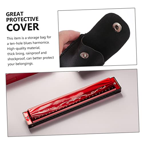 SUPVOX 2-Pack Harmonica Case for 10 Hole Harmonica Portable Storage Pouch Lightweight Durable Bag Musician Accessories 5.11X2.36X0.39In by SUPVOX - Image 4