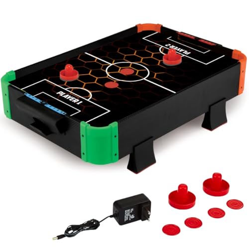 Image of Storio Electric Air Hockey Game for Kids | Tabletop Hockey Board with 2 Pushers & 4 Pucks | Plug & Play Indoor Arcade Toy | Fast-Paced Air Motor Game Set | BIS Certified | Made in India