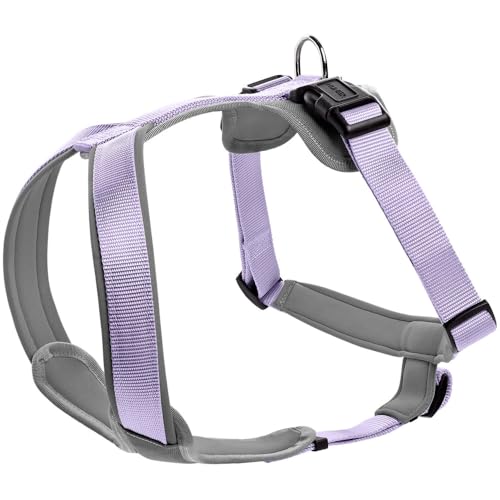Hunter Hundegeschirr NEOPREN, Farbe: Lavendel/grau, strapazierfähiges Nylon, mit weichem Neopren gepolstert, reflektierendes 3M Scotchlite Reflective Material, pflegeleicht, komfortabel, Größe: S