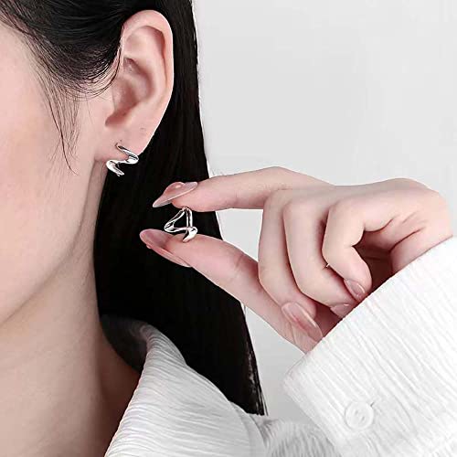 Boucles d'oreilles ondulées argent sterling, le cadeau mixte idéal