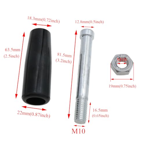 Image of yukata 2 Pack M10 Revolving Crank Handles for Boat Winch and Trailer Jack | 63 mm Bakelite Grip; Free-Spinning Rotation; Metal Threaded Shaft; 2 Nuts Included; for Handwheels and Machinery