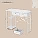 DAOUTIME White Computer Desk, 36 Inch Small Desk with Drawers, Home Office Desk with Storage Shelves for Bedroom, Living Room, Dorm, Vanity Desk for Small Spaces, White
