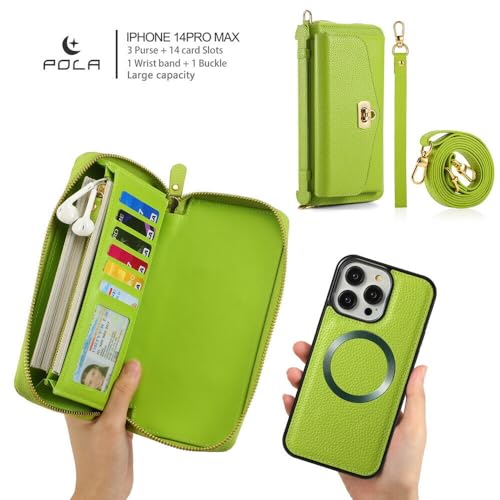 Étui vert iPhone 15 Pro protection intégrale en cuir avec clapet - 2