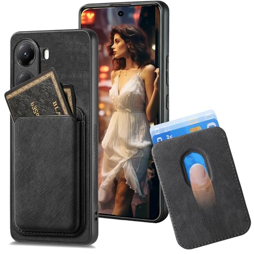 Ephoou Magnetic Wallet Case for Xiaomi Poco X7 Pro TCK-Retro Black
