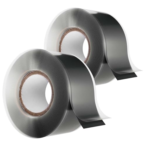 2 Rollos Cinta Adhesiva de Silicona, 25 mm X 3 m Cinta de Silicona Autosellante, Tape Protectora Aislante y De Sellado, Lmpermeable Tape de Aislante de Autofusión, para Reparación de Seal de Manguera