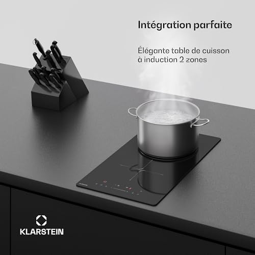 Klarstein PowerGlide Plaque Induction 2 Zones Plaque encastrable Curseur Tactile Minuterie Vitrocéramique 30cm - vue 3
