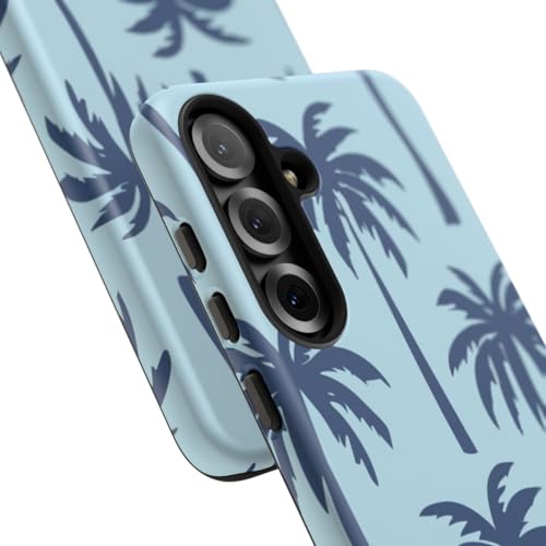 Coque rigide mate Samsung Galaxy S25 Plus antichoc motif palmier bleu - 2