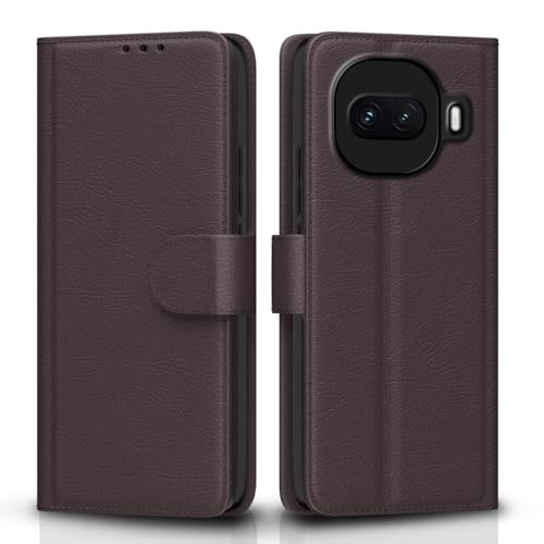 Image of Amazon Basics Flip Cover for iQOO 15R 5G Leather Finish | Wallet Stand and Shock Proof | Inside TPU with Card Pockets | Complete Protection Flip Case (Coffee)
