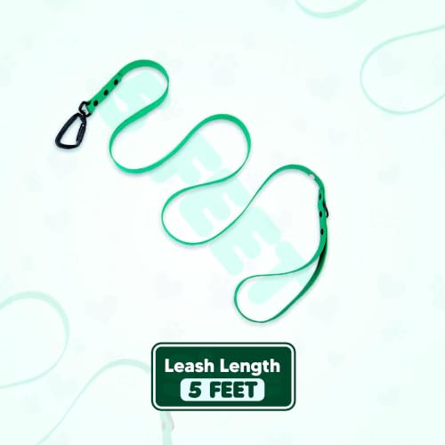 Image of Adil's Biothane Waterproof Dog Collar, Dog Leash & Collar Leash Combo | Heavy Duty TPU Coated Webbing | Adjustable Quick Release Buckle | Odour Resistant (Forest Green, L-22, Leash Only)
