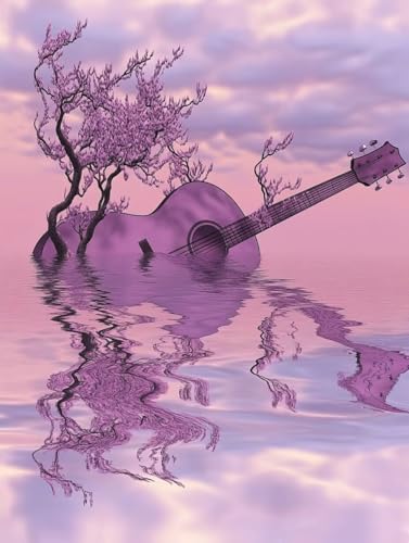 Diamond painting adulte guitare 5D kit complet de broderie diamant 70x95cm YJ-758