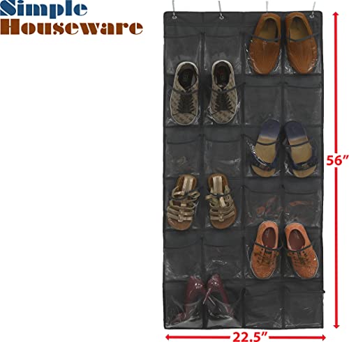 image for Simple Houseware 24 Pockets Large Clear Pockets Over The Door Hanging 