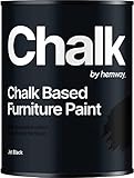 Hemway Black Chalk Based Furniture Paint Matt Finish Wall and Upcycle DIY Home Improvement 1L / 35oz Shabby Chic Vintage Chalky (50+ Colours Available)