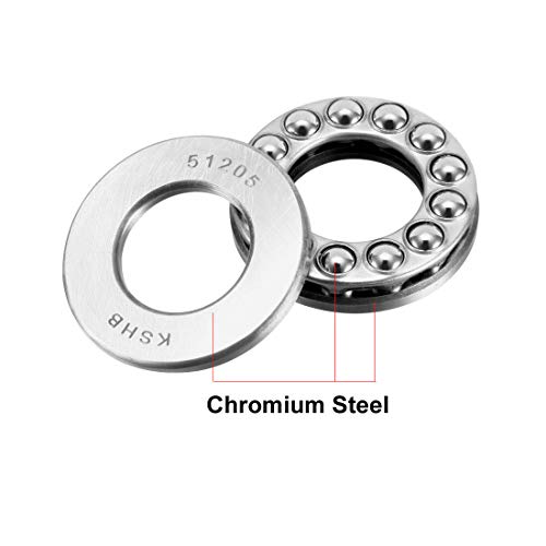 Roulement à billes de poussée 51205 haute précision ABEC3 en acier chromé durable - 3