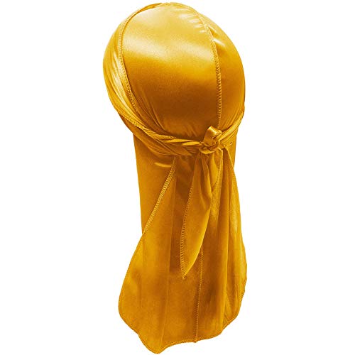 Hairizone seidige Durag Head Wrap Doo Lumpen für Männer Wellen (Gold) Cover