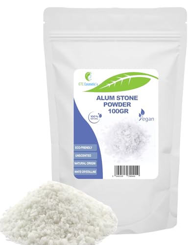 ALUM POLVO (Potasium ALUM) - 100 GR - 100% natural | Ideal para la formulación de desodorantes, cuidado corporal y productos para después del afeitado