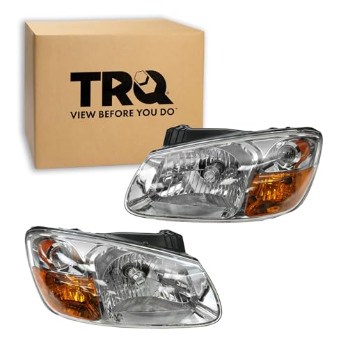 Image of TRQ Headlight Assembly Set KI2502128 KI2503128 Compatible with 2007-2009 Kia Spectra
