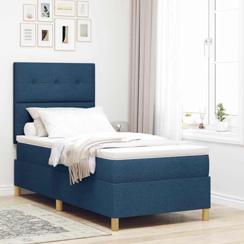 Fasba Cama Moderna con Somier LED - Iluminación RGB, Colchón de Firmeza Media, Estructura de Madera - Azul Modelo FCZJ-3343060ES
