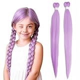 💖【Pointes À Aspect Naturel】Cheveux Tresse Violet Les pointes sont finement effilées pour un rendu plus naturel, réduisant l’effet raide des perruques. Elles s’emmêlent moins, perdent peu de fibres au quotidien et sont sans odeur, pour un port en toute tranquillité.