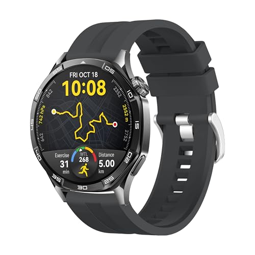 22 mm ile Uyumlu Saatler için Yumuşak Şerit Model 46 mm Silikon Kordon Huaweı Watch (GT5 Pro/GT5/GT4/Watch 4 Pro/GT3/GT3 Pro/GT2/GT2 Pro) Galaxy Watch (Gear S3/Watch 46 mm)