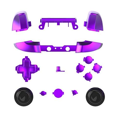 Chrome Color ABXY Dpad Triggers Full Buttons Set Mod Kits for Xbox One Slim / xbox one S Controller with Screwdriver (Torx T6 T8) Set (Chrome Purple) Cover