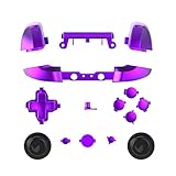 WPS Chrome Color ABXY Dpad Triggers Full Buttons Set Mod Kits for Newest Xbox One Slim/Xbox one S Controller with Screwdriver (Torx T6 T8) Set (Chrome Purple)