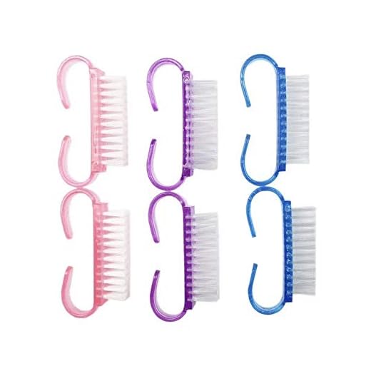 MISS FIRE 6PCS Handle Nail Brush,Handle Grip Nail Brushes,Nail Brushes for Cleaning,Handle Fingernail Scrub Cleaning Brushes for Toes and Nails Cleaner