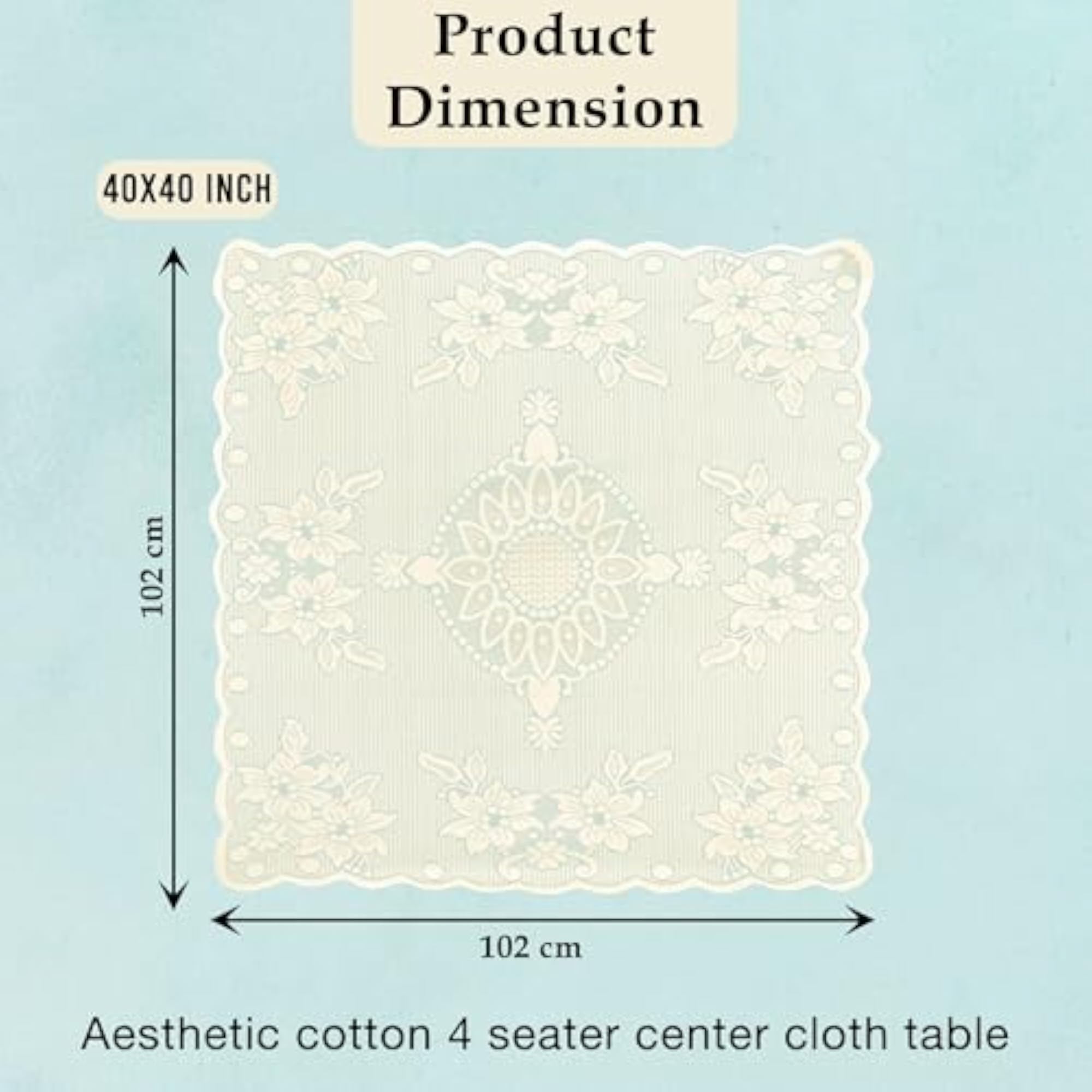 Cotton 4 Seater Square Table Cover, Multipurpose