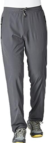 Men's Summer Lightweight Breathable Casual Hiking Running Pants Outdoor Sports Quick Dry Trousers (Grey,M)