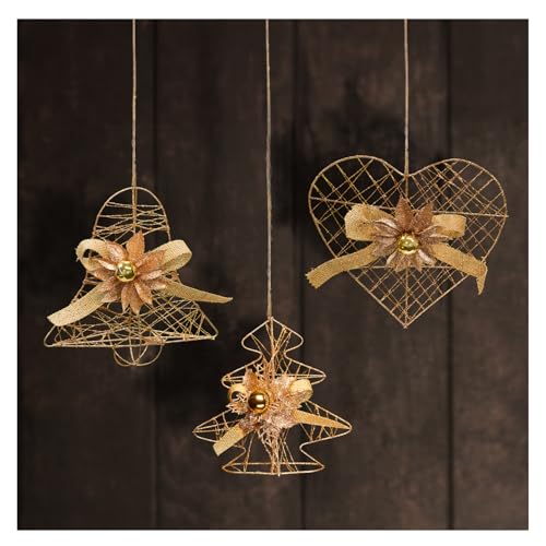 com-four® 3X Deko-Anhänger - Herz, Glocke, Baum - Goldfarbene Adventsdekoration - Tür-, Wand- und Fensterschmuck - glitzernde Weihnachtsdeko zum Aufhängen (3 Stück Mix - goldfarben) com-four® 3X Deko-Anhänger - Herz, Glocke, Baum - Goldfarbene Adventsdekoration - Tür-, Wand- und Fensterschmuck - glitzernde Weihnachtsdeko zum Aufhängen (3 Stück Mix - goldfarben)