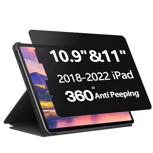Image of Phimoos 360° Full Coverage Privacy Screen Protector for iPad Pro 11 Inch (2022-2018) & iPad 10.9" (5th 2022/4th 2020), Anti-Blue Light, Anti-Glare, Anti-Fingerprint, Case Friendly, 4-Way Anti-Spy Film